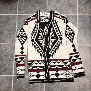 Boho cream/maroon/black coverup